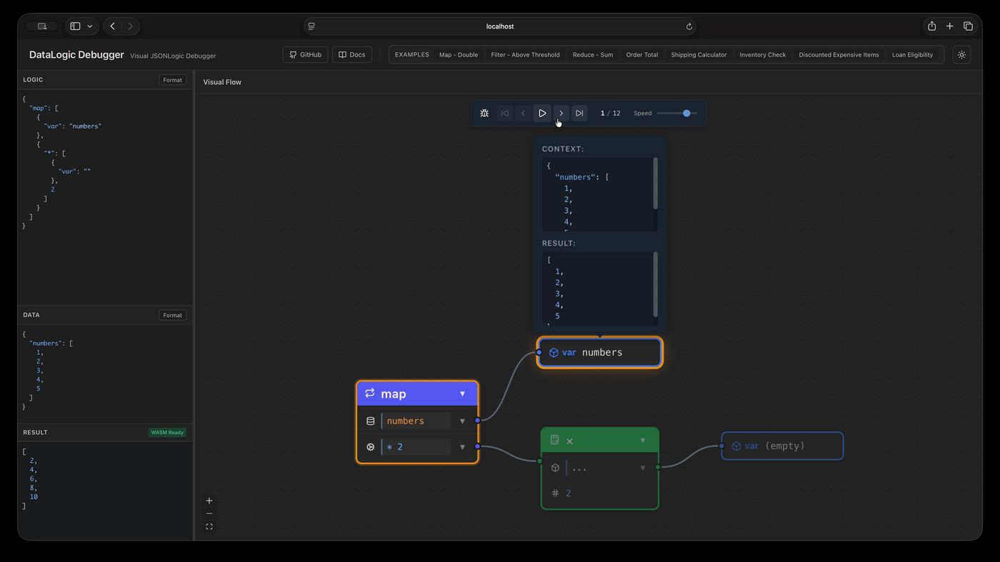 JSONLogic Online Debugger Demo